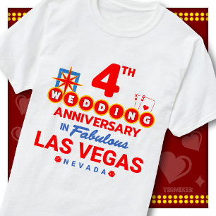 Camiseta 4º Aniversário de Casamento Fabuloso Casal de Las 