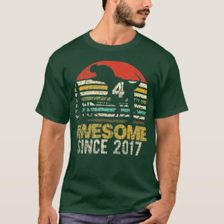 Camiseta 4º aniversário Dinossauro 4 anos Crianças de 4 ano