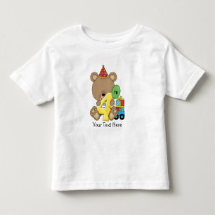 Camiseta 4º Aniversário do Urso (personalizável)