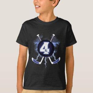 Camiseta 4º Aniversário - Esportes de hóquei no gelo com 4