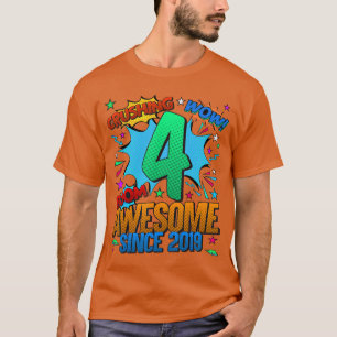 Camiseta 4º Aniversário Estilo Cômico Incrível Desde 2019 4