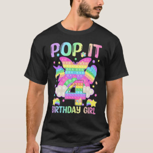Camiseta 4º Aniversário Fidget Toy Pop It Birthday Girl 4 Y