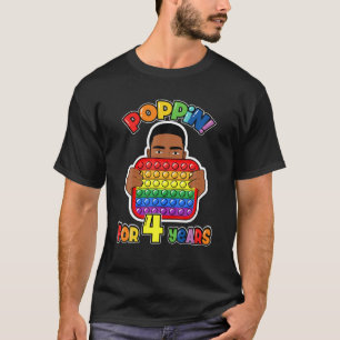 Camiseta 4º Aniversário Pop De Ti Fidget Boy African Amer