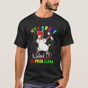 Camiseta 4º ano de Nails Não Prob Llama Dabbing Llama Gr