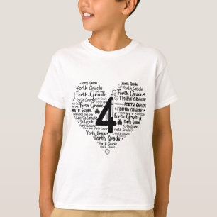 Camiseta 4º ano de retorno à tipografia da arte escolar