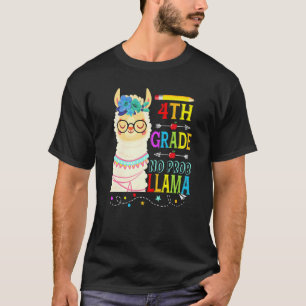 Camiseta 4º ano sem problema Llama volta às aulas primeiro