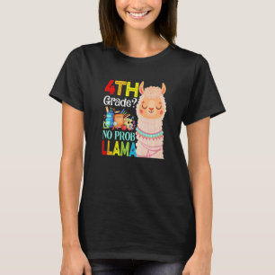 Camiseta 4º ano sem problema Llama volta às aulas primeiro