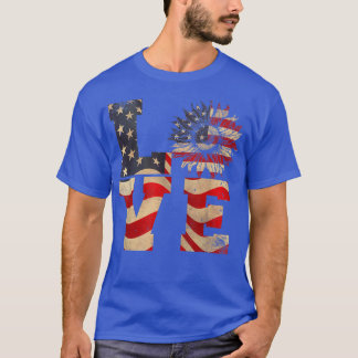 Camiseta 4º De Julho Ama Bandeira Patriótica Americana Sunf