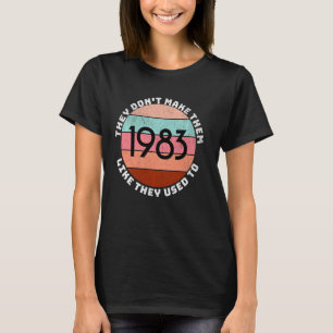 Camiseta 40ª Mulher Engraçada Aniversário de 1983 Vint, ano