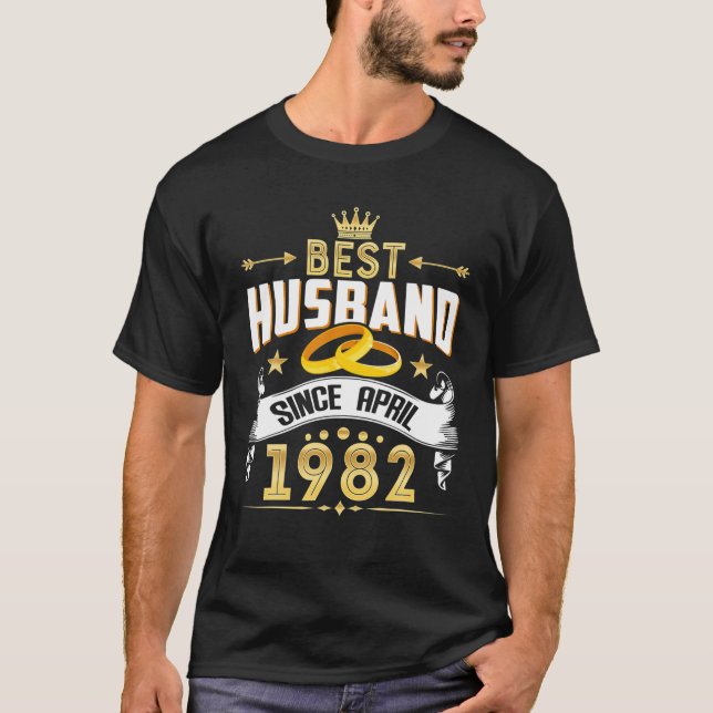 Camiseta 40º aniversário de casamento Melhor marido desde 1 (Frente)