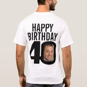 Camiseta 40º nome personalizado de aniversário feliz agor
