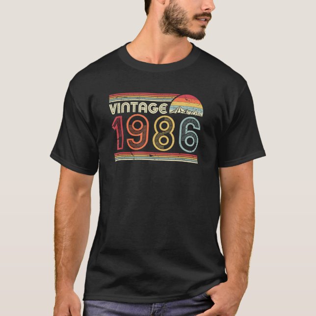 Camiseta 40º Retro com 40 anos, 40 anos, 1986, presente no  (Frente)