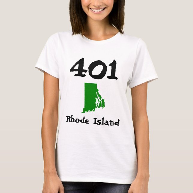 Camiseta 401, Código de Área da Ilha Rhode (Frente)
