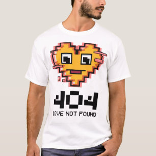 Camiseta 404 Amor Não Encontrado - Coração de Pixel Com Tel