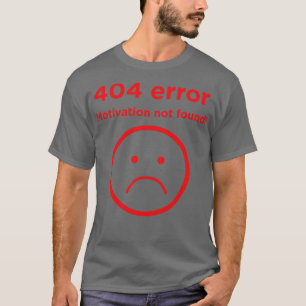 Camiseta 404 motivação para erros não encontrada