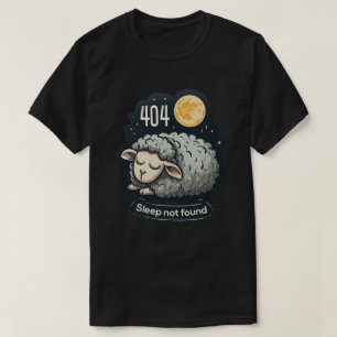 Camiseta 404 O Sono Não Foi Encontrado - Ovelha de Desenho 