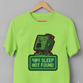 Camiseta 404 Sono Não Encontrado - Engraçado Robô de Pixel 