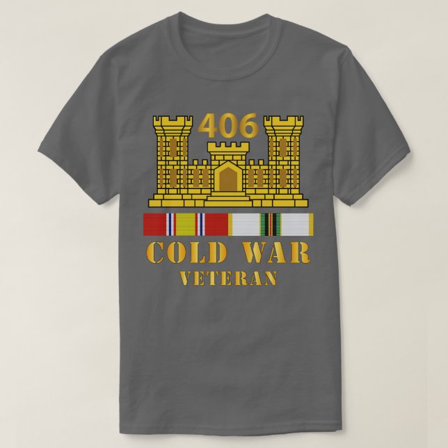 Camiseta 406º Batalhão ENG Branch ColdVeteran w (Frente do Design)
