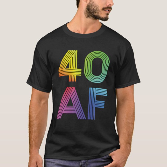 Camiseta 40 AF, aniversário de 40 anos, Para Homens (Frente)