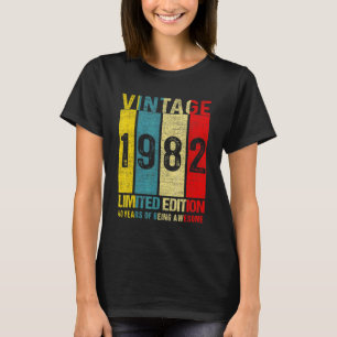 Camiseta 40 Aniversário Vintage 1982 40 anos