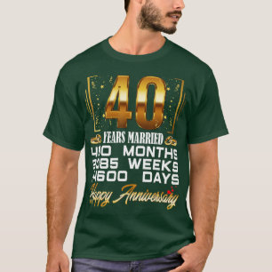 Camiseta 40 Anos Casados Engraçados 40 Anos De Casamento