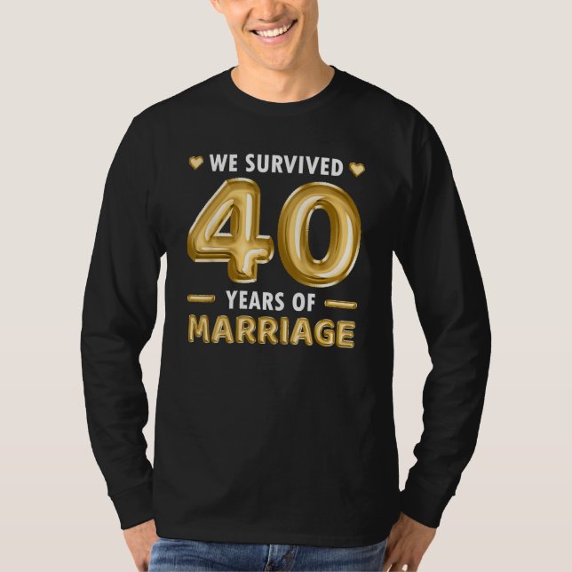 Camiseta 40 anos Casamento 40 aniversário de casamento Engr (Frente)