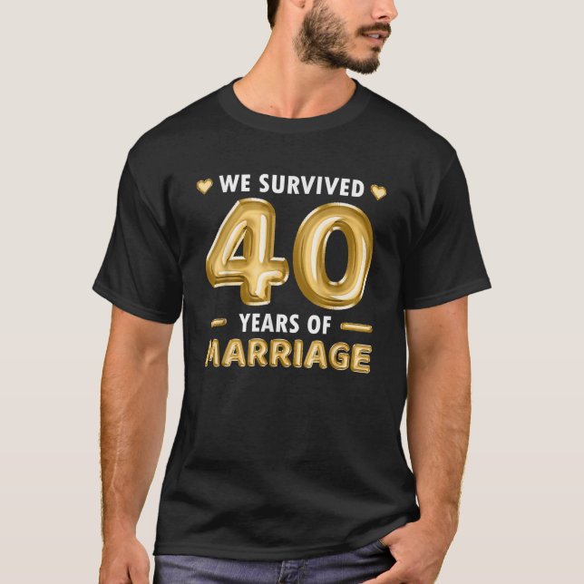 Camiseta 40 anos Casamento 40 aniversário de casamento Engr (Frente)