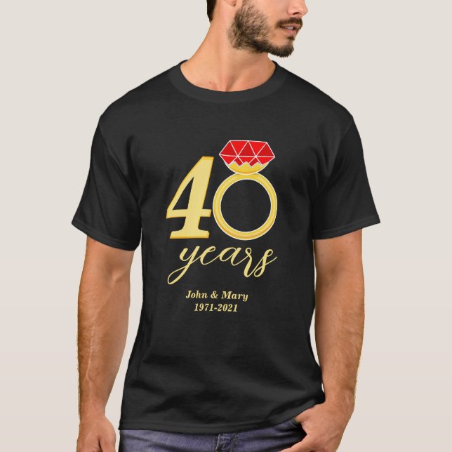 Camiseta 40 anos Casamento Ruby (Frente)
