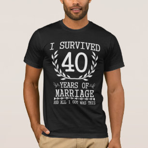Camiseta 40 anos de esposa marido 40 anos de casamento
