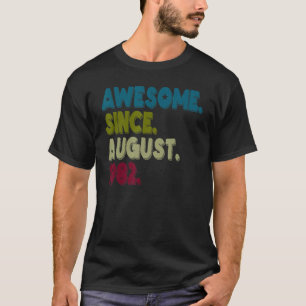Camiseta 40 anos de idade incrível desde agosto de 1982 Vin