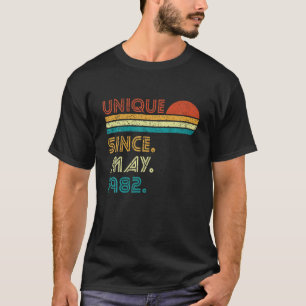 Camiseta 40 Anos De Idade Única Desde Maio De 1982 Vintage