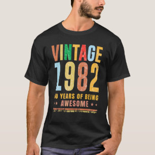 Camiseta 40 Anos De Incrível Vintage 1982 Aniversário