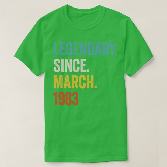 Camiseta 40 anos de lendária desde março de 1983 aniversári (Frente do Design)
