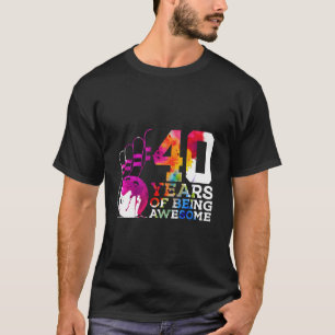 CAMISETA 40 ANOS DE SER UMA ANIVERSÁRIO DE 40 ANOS BOLICHE