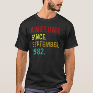Camiseta 40 anos incrível desde setembro de 1982 Vintage 40