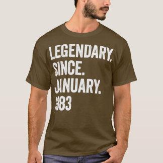 Camiseta 40 anos lendários desde Janeiro de 1983 40º aniver