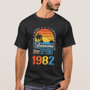 Camiseta 40 anos Vintage Admirável setembro de 1982 40th B