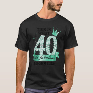 Camiseta 40 e Fabuloso Foto do Grupo de Partido Branca Turq