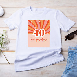 Camiseta "40 e fabuloso", pêssego brilhante retrô