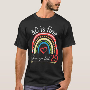 Camiseta 40 Está Bem Quando Você Olha 29 Tia Boho Rainbow C