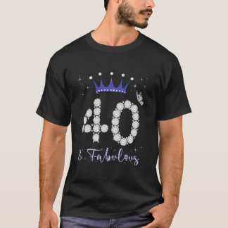 Camiseta 40 Fabulosa aniversário de 40 anos de 40 anos Rain