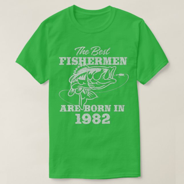 Camiseta 40 Year Old Fisherman_ Fishing 1982 40th Birthday  (Frente do Design)