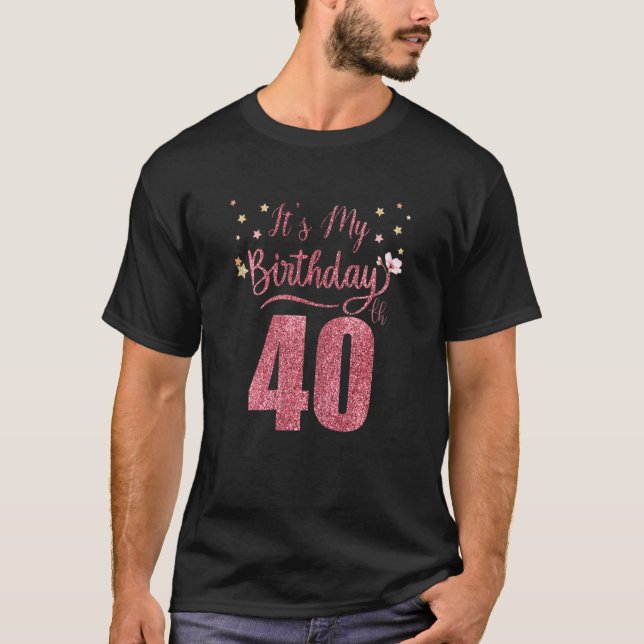 Camiseta 40 Years Old It's My Birthday Awesome Birthday Par (Frente)