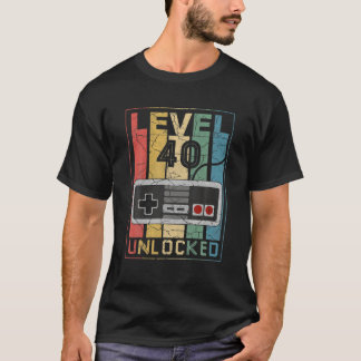 Camiseta 40Th Birthday Gifts Level 40 Unlocked Video Gamer