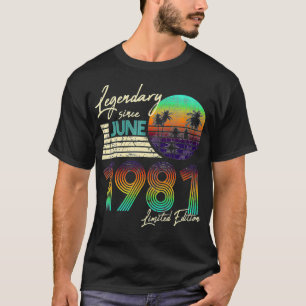 Camiseta 40Thbirthdaygifts Legendary Since June 1981 40Th B