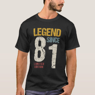 Camiseta 41 Anos De Idade Vintage 1981 41ª Decoração De