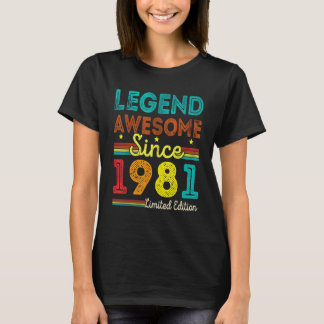 Camiseta 41 Anos De Idade Vintage Legend Incrível Desde 198