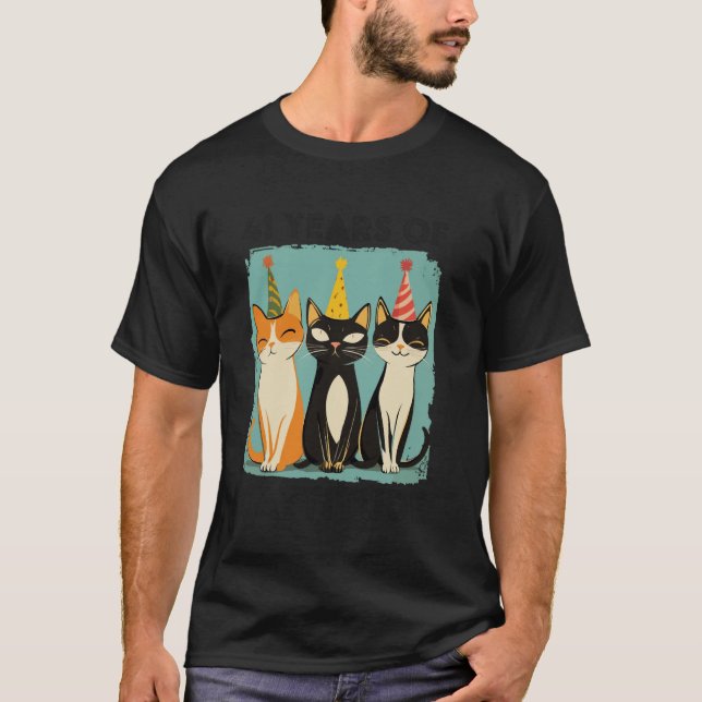 Camiseta 41 Years Of Cattitude 41st Birthday Cat Lover 41 Y (Frente)