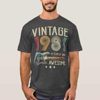 Camiseta 41st Birthday Womens Mens Vintage Awesome 1981 Gui