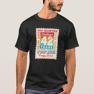 Camiseta 42º Aniversário 42 Anos De Idade Vintage Carimbo D